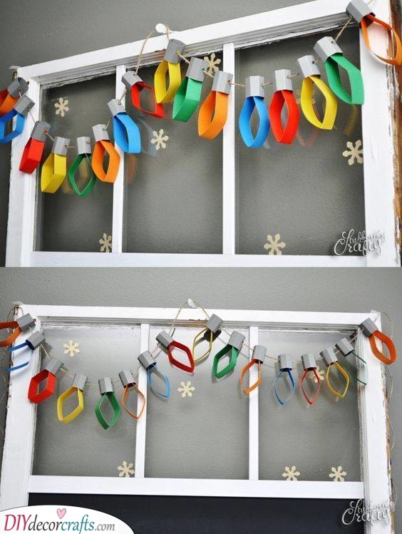 A String of Colourful Lights – DIY Christmas Party Decorations