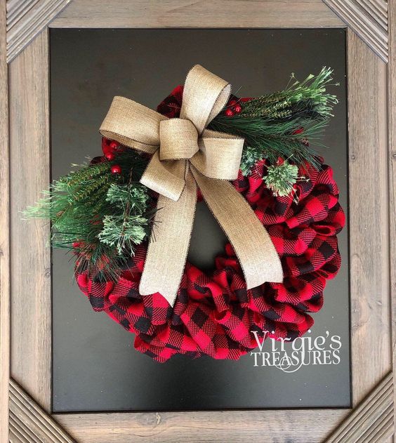 Pretty in Plaid - Unique Winter Door Wreath