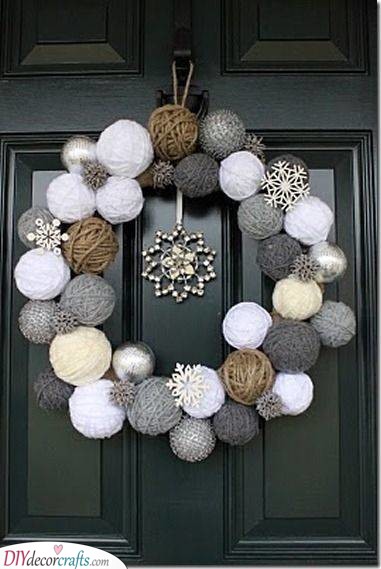 Balls of Yarn - Winter Wreath Ideas