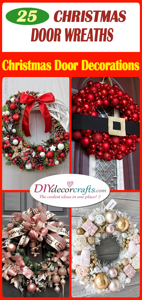 25 CHRISTMAS DOOR WREATHS - Christmas Door Decorations