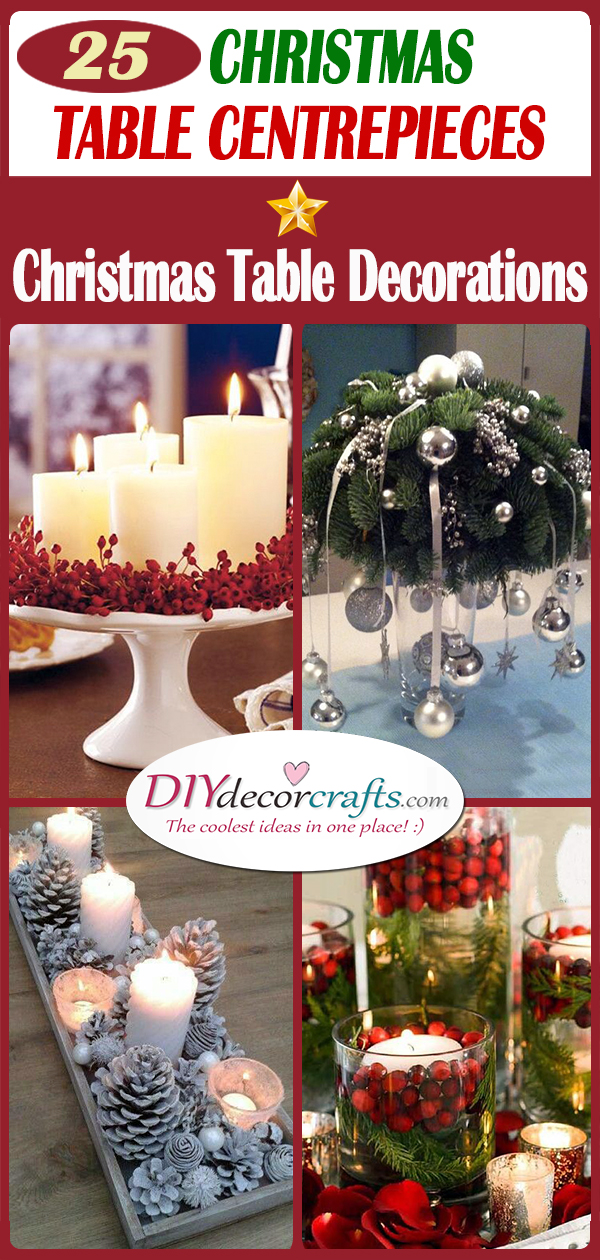 25 CHRISTMAS TABLE CENTREPIECES – Homemade Christmas Table Decorations