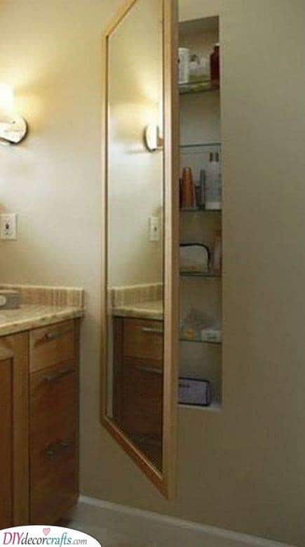 Behind the Mirror - Decorative Bathroom Shelf Ideas