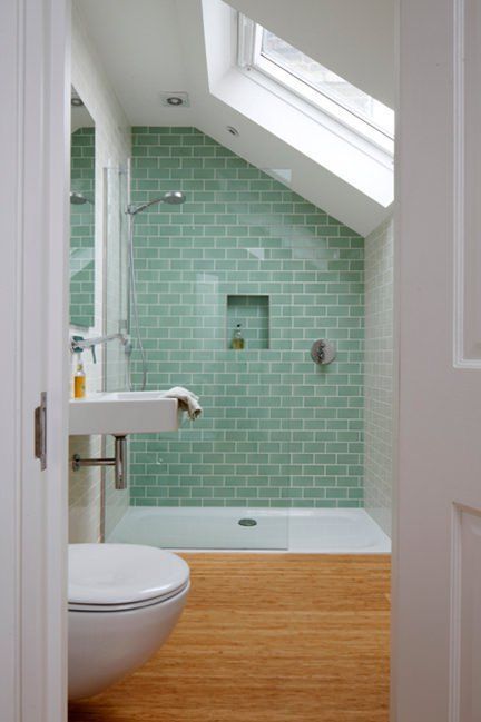 Green Tiles - With a Wooden Floor