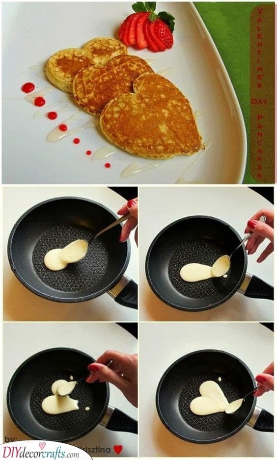 Love Heart Pancakes - Amazing and Delicious