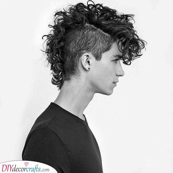 A Unique Mohawk - Funky Hairstyles for Guys with Curly Hair