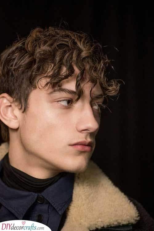 A Curly Fringe - Mens Haircuts for Fine Hair