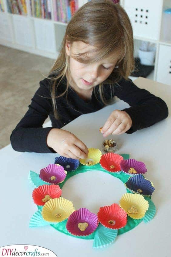 A Paper Wreath - Easy Spring Crafts for Kids