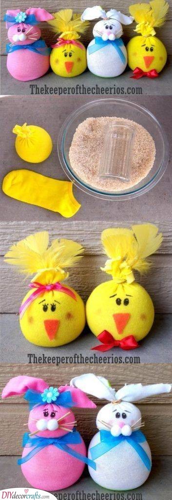 Sock Chickens and Rabbits - Easy and Cute