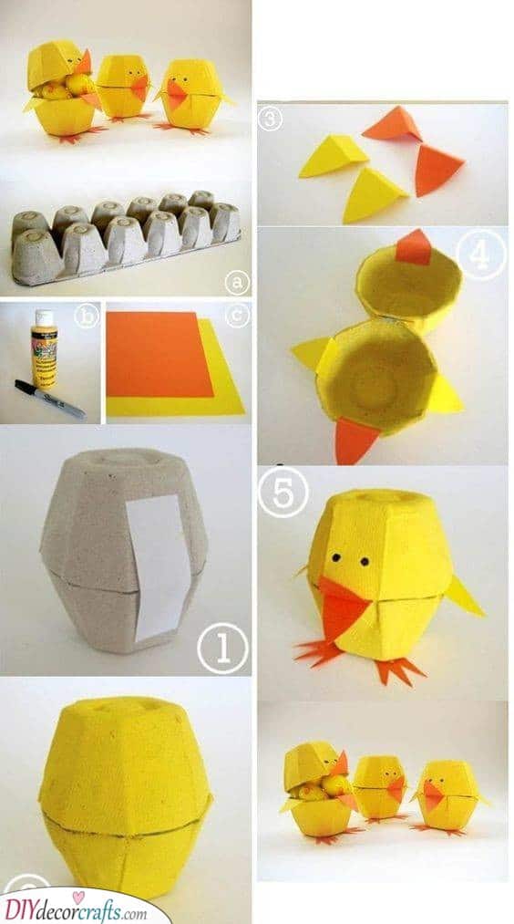 Egg Carton Chickens - Cute Spring Crafts for Toddlers