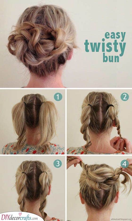 A Twisty Bun - Easy Updos for Long Hair Step by Step