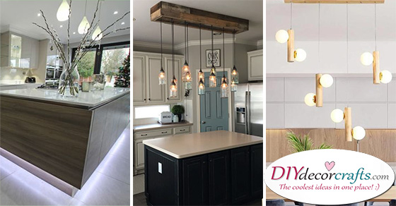 modern lighting over kitchen island