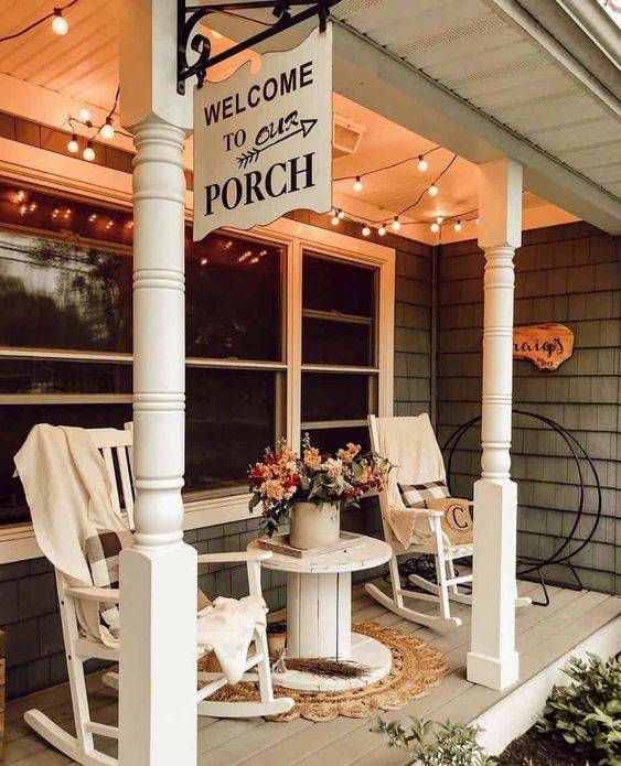 Small Front Porch Decorating - On a Budget
