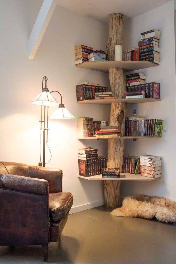 A Bit of Nature - Bedroom Bookshelf Ideas