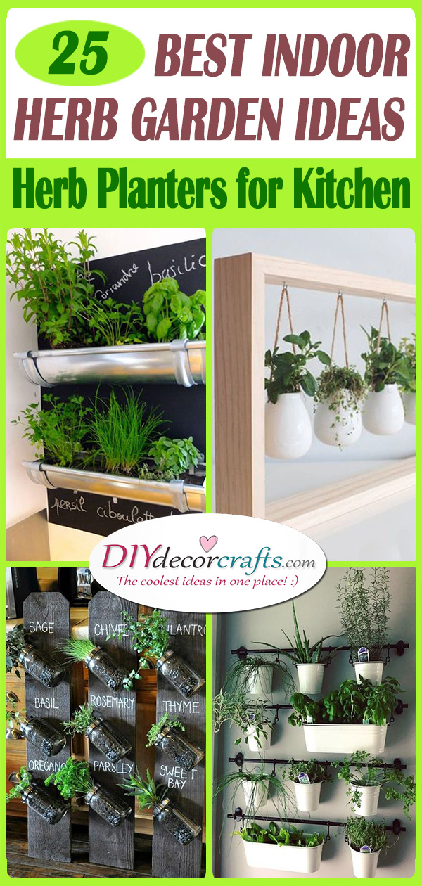 25 BEST INDOOR HERB GARDEN IDEAS - Herb Planters for Kitchen