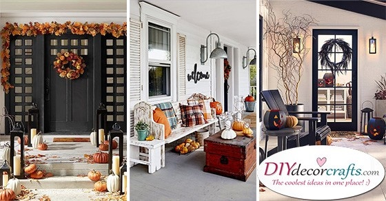 20 FALL PORCH DECORATIONS - Front Porch Fall Decorating Ideas