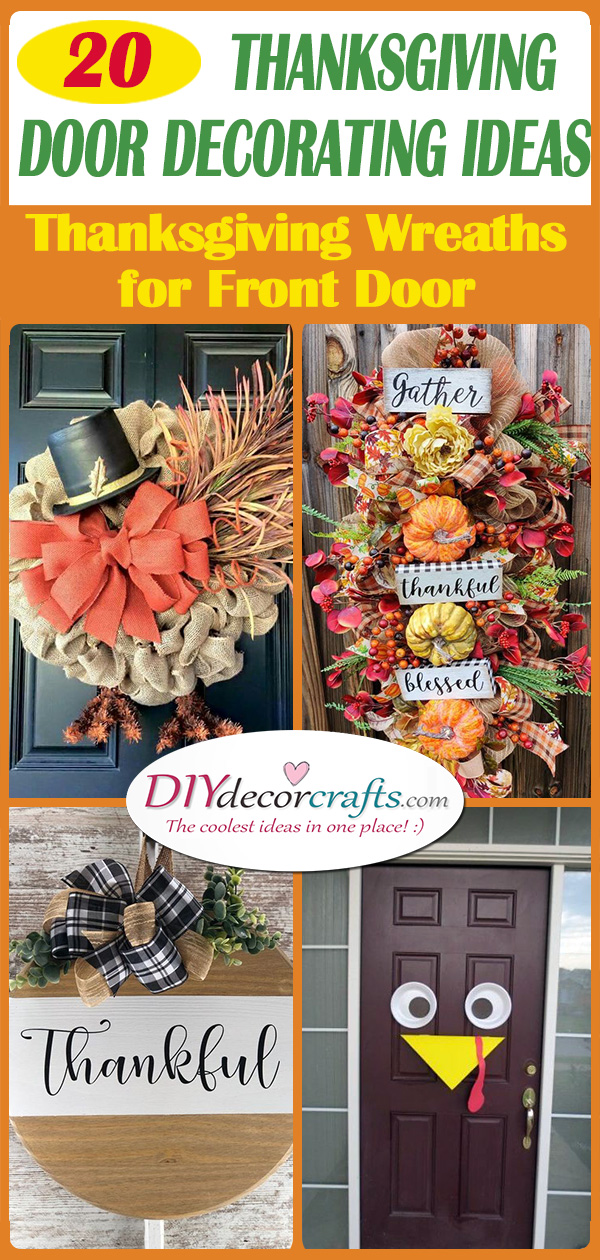 20 THANKSGIVING DOOR DECORATING IDEAS - Thanksgiving Wreaths for Front Door