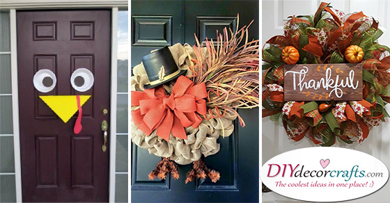 20 THANKSGIVING DOOR DECORATING IDEAS - Thanksgiving Wreaths for Front Door