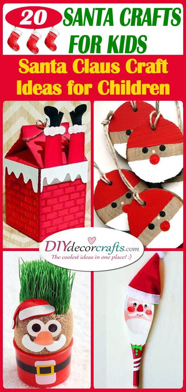 20 SANTA CRAFTS FOR KIDS - Santa Claus Craft Ideas for Children