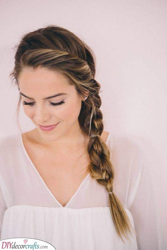 A Side Braid - Simple Hairstyles for Long Hair