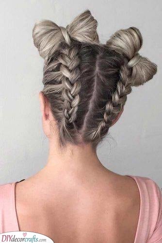 Cute Bow Buns - Hairstyles for Girls with Long Hair
