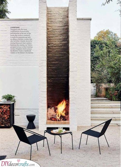 A Part of the Wall - Outdoor Fireplace Ideas
