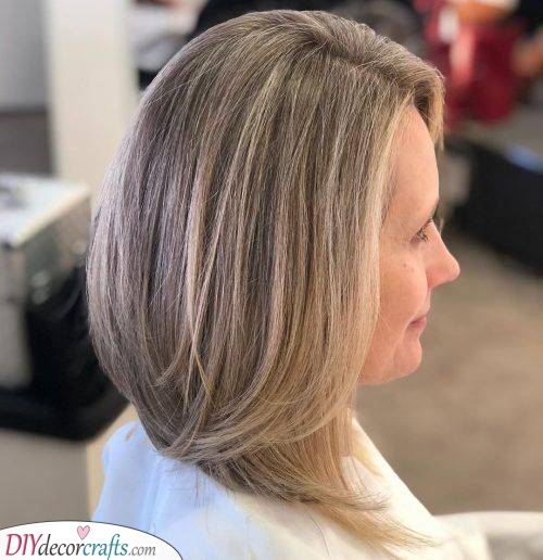 Unique Layering - Medium Length Hairstyles for Older Women