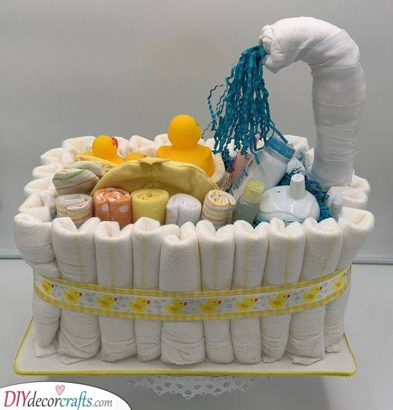 A Bathtub of Diapers - Nappy Cake Ideas